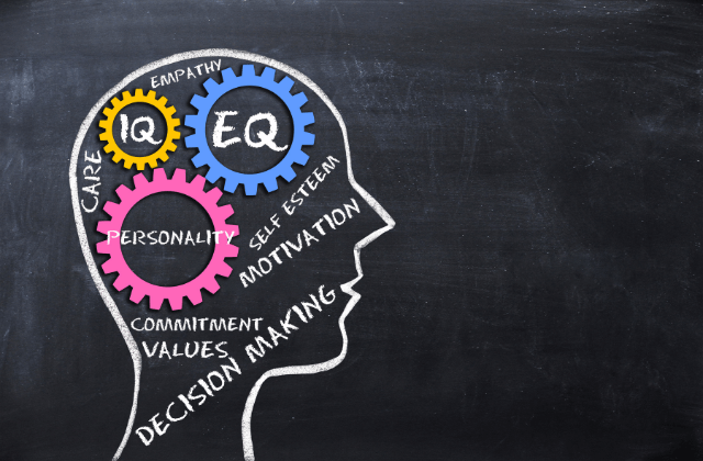 Chalkboard image depicting different aspects that the DiSC Personality Assessment highlights